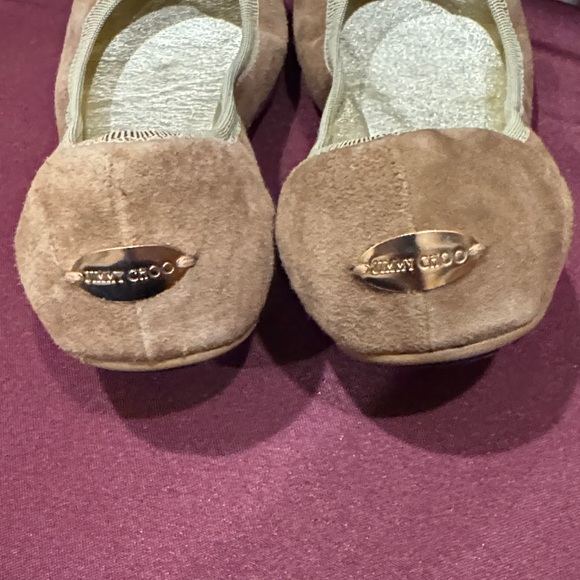 Jimmy Choo Gold and Tan Flats with Dust Bag- Like New Size 38.5 - Picture 3 of 10